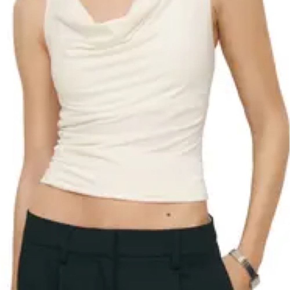 Reformation Darla Knit Top with Gold Hoop